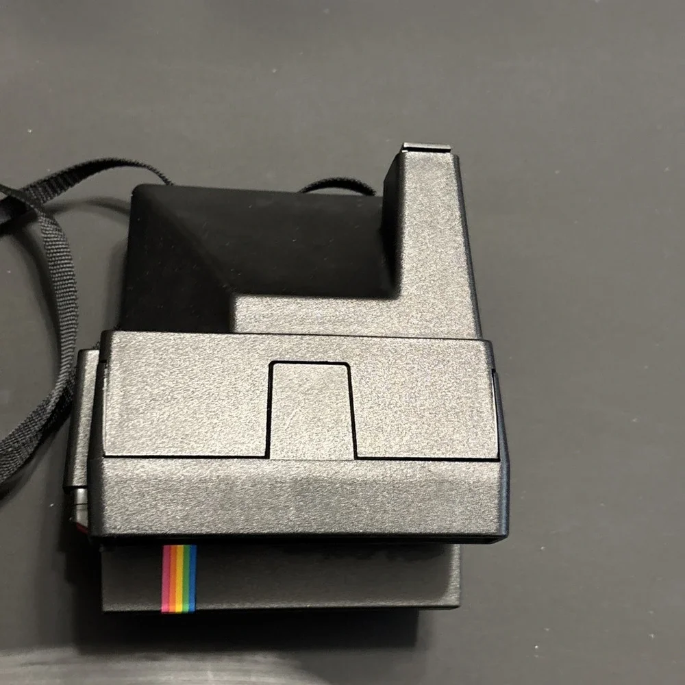 Polaroid OneStep 600 Instant Film Camera Rainbow Stripe Vintage Black Untested
